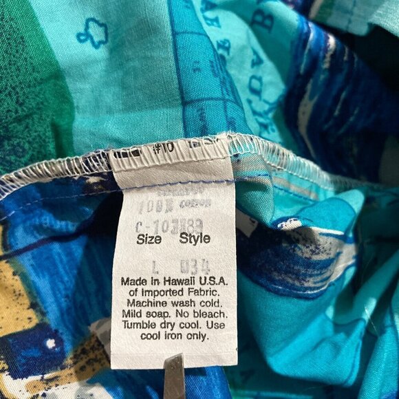 Kahala Hawaiian Shirt Men Large AVI Collection Fishing Button Up Handcrafted - Picture 4 of 5